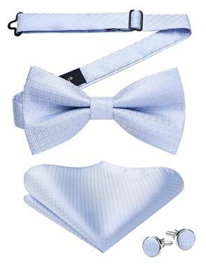 6383 Purple Bow Ties Solid Lavender Bow Tie Silk Tuxedo Bowtie and Pocket